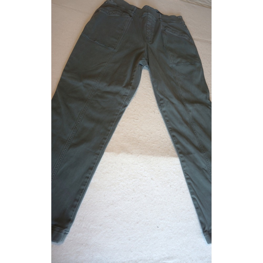Spanx High Waist Stretch Twill Cargo Pants Olive Green Slim Jogger XL
